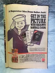 RARE Vintage Cracker Jack Baseball Card Promotional Print Ad