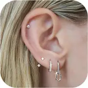 Morakot 4 Pairs Dainty Gold Silver Earrings Set for Women Sensitive Ears -Hypoallergenic 14K Gold Filled Earring Sets for Multiple Piercing- Dangle...