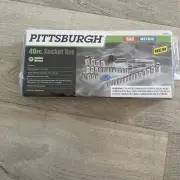 Pittsburgh 40 PC Socket Set 1/4" - 3/8" Ratchet Wrench SAE & Metric Item 47902