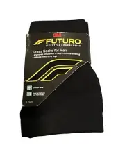 Futuro Men's Dress Socks Revitalizing Moderate Compression, Large Black