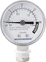 MEASUREMAN Stainless Steel Pressure Cooker Gauge, Pressure Canner Gauge, Steam Pressure Gauge, 2" Dial, Lower Mount, Including Hexagon Gasket and Nut