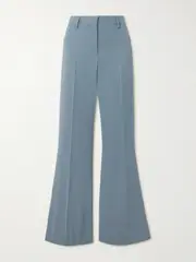 [Stella McCartney] Stella McCartney - Pinstriped Wool-blend Flared Pants - Blue - IT40 IT 40 Blue