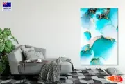 White Blue & Gold Abstract Design Wall Canvas Home Decor Australian Made Quality