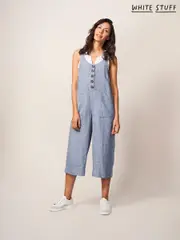 White Stuff Blue Viola 100% Linen Dungarees (D78741) | $185