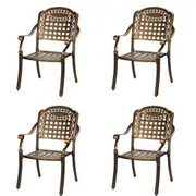 Livsip Outdoor Setting Dining Chairs Set of 4 Bistro Set Cast Aluminum Patio Garden Furniture