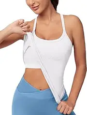 [MathCat] Workout Tank Tops for Women with Built in Bra, Sleeveless Gym Tops Seamless Racerback Athletic Yoga Shirts
