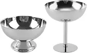 Cabilock 2pcs Ice Cream Ice Cream Cup Yogurt Cups Peg Boards for Walls Steel Dip Bowls Round Glasses Containers for Fruit Mini Dessert Cups Pudding Cup Clear Stainless Steel Small Cup Salad
