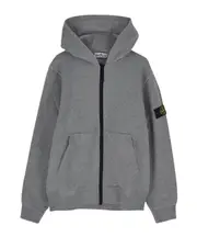 Stone Island Junior Compass-Patch Zip-Up Hooded Jacket 8Y Dust and gray mixed color