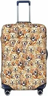 [CADREWY] labrador retriever Dogs Print Travel Suitcase Cover Luggage Protector with Elastic Anti Scratch for Carry On, Black, Large