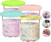 [AUTUUCKEE] 4 Pcs Ice Cream Tubs with Lids Compatible with Ni-nja Creamy NC501 NC500 Series Ice Cream Maker, 24OZ Ice Cream Containers, Reusable Replacement Dessert Pints Containers, Dishwasher Safe