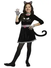 Girls Miss Meow Kitty Cat Costume Dress Small (4-6)