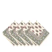 Elrene Home Fashions Nomad Harvest Block Print Napkins, 17x17, Set of 4