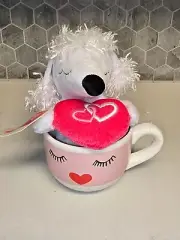 Way To Celebrate Valentine's Day Plush in Mug Cup Dog Poodle Gift New NWT