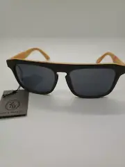 Sunglasses by Zigi and Marais Ultra Lightweight Brown Wood Look Black Lenses NEW