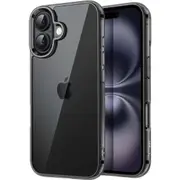 JETech Case for iPhone 16 Plus 6.7-Inch, Non-Yellowing Shockproof Phone Bumper Cover, Anti-Scratch Clear Back Black