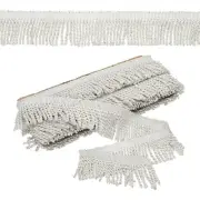 White Fringe Trim, 5 Yards x 65mm Curtain Fringe Trim Tassel Fabric Sofa