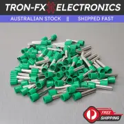 25-1000Pcs E6018 10AWG 6.0mm² GREEN Insulated Ferrule Bootlace Terminals Crimp