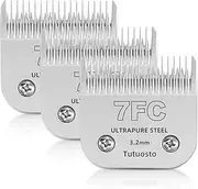 Tutuosto 7FC Clipper Blades Pet Grooming Clipper Replacement Blades Detachable Blade Compatible with andis/wahl/Oster Dog Clippers, 3 Pack