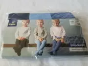 TCM Tchibo 3 Pairs of Toddlers Blue Cotton Tights Made in Germany 6-12 Months