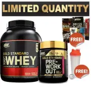 ON GOLD STANDARD 100% WHEY 5LB + GOLD STANDARD PRE WORKOUT 30 SRVE FREE GIFTS