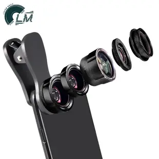 LM 4合1特效廣角微距手機鏡頭 鏡頭夾 廣角鏡頭 贈CPL鏡 魚眼鏡頭 鏡頭包 LM