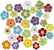 Youway Style Flower Mosaic Tiles for Crafts Bulk,1LB Mosaic Tiles Supplies,Floral Glass Tiles for Garden Decoration,DIY Glass Mosaic Crafts