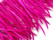 1 YARD - Hot Pink Goose Biots Stripped Wing Wholesale Feather Trim Bulk Supply