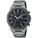 CASIO EDIFICE 八角髮絲紋錶圈太陽能三眼不鏽鋼腕錶-鐵灰(EFS-S570DC-1A)/44mm