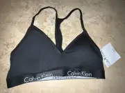 NWT Calvin Klein Black Motive Triangle Bralette QP16680 Medium $26