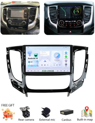 256G For Mitsubishi Triton MQ MR 2015-19 Android 14 Stereo GPS Carplay Head unit (for: Mitsubishi)