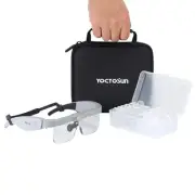 Head Magnifier Glasses with 3 LED Lights, Storage Case, Head Strap and 5 Deta...