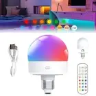 LED Light Bulb Lamp USB Remote Control Removable Magnetic Base RGB Rechargeable