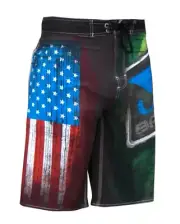 Bad Boy - Bad Boy Brazil USA Board Shorts - Black MMA Board Shorts - Size XL
