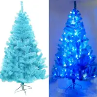 在飛比找Yahoo奇摩購物中心優惠-摩達客 台製5尺(150cm)豪華冰藍色聖誕樹(不含飾品)+
