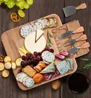 Beartrio Bamboo Charcuterie Cheese Board and Knife Set