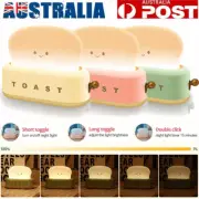 Toaster Night Light Dimmable USB Rechargeable Bedside Desk Decor Toast Lamp Lamp