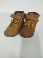 Thereabouts Lil Duke Hiking Boots Boys Size 8 Medium Brown Flat Heel Memory Foam