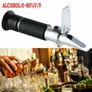 Handheld 0-80% Alcohol Test Refractometer Wine Beer Professional Detector Meter