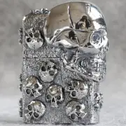 Genuine Zippo Lighters Vintage Silver Color Skull Windproof Lighter Collectibles