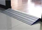 Aluminum Mobility Threshold Ramp for Wheelchairs, Scooters and Power Chairs, 2.4" Rise Heavy Duty Entry Ramp with Ribbed Surface for Home Doorways 75×30×6cm