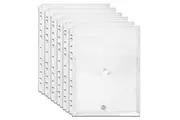 6PK Marbig A4 Binder Wallet Top Open Pocket Sleeve Sheet Document Organiser Clr