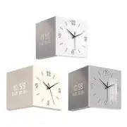 Metal Corner Clock Double Sided Wall Clock Square Easy to Read Electronic Clock
