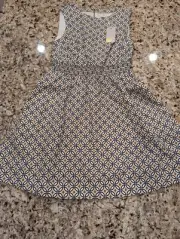 Boden Women' Smocked Waist Mini Dress Ivory Diamond Trance Petite size US 2P