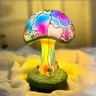 Painting Glass Mushroom Table Lamps Bohemian Resin Table Lamp Night Light Decor