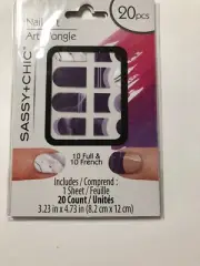 Sassy + Chic Nail Art 10 French &10 Full Purple New