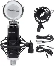 RCM03 Pro Studio Recording Condenser Microphone Mic+Metal Shock Mount, Black