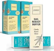 Professional Nail Buffer Block | Ultimate Shine Nail Buffing Block & 2 Extra Pads | 3-Way Buffing, Smooth & Shine After Filing | Purse Size Manicure Tools for Nail Care | 2 Pack by Onsen