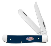Case xx Knives Mini Trapper USA Navy Blue Synthetic 10856 Pocket Knife Stainless