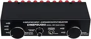 LYNEPaUalO Amplifier Speaker Selector Switch Switcher 4 Input 2 Output or 2 in 4 Out Power Amplifier Speaker Selector Switcher 300W Per Channel Speaker Switch Dispenser Comparator Black One Size