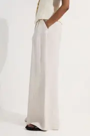Pinstripe Corseted Tailored Wide Leg Pants